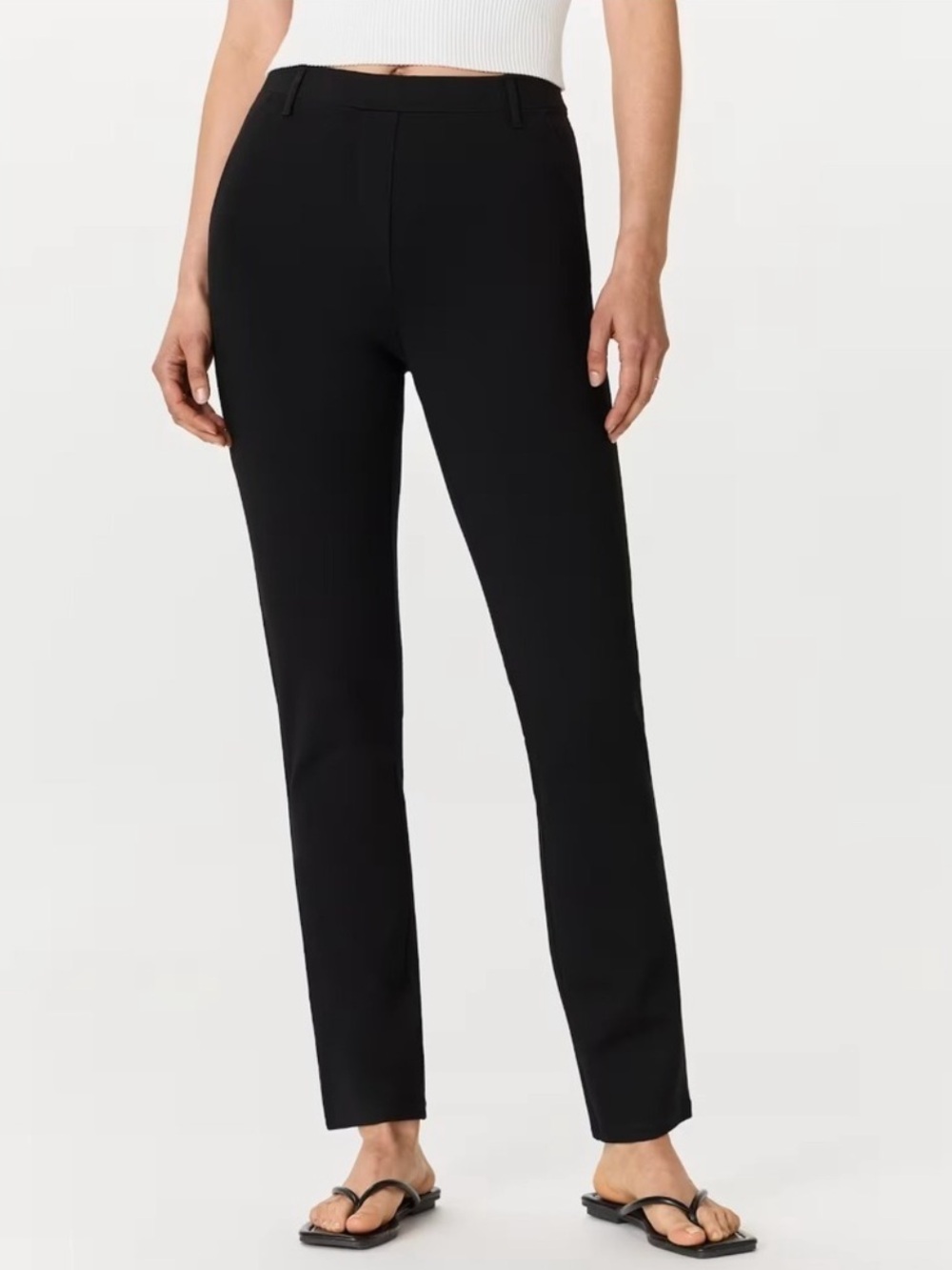 Quince Womens Ultra Stretch Ponte Straight Leg Pants - Black size MP